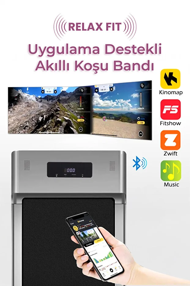 Bluetoothlu Uzaktan Kumandalı Portatif Yürüme Ve Koşu Bandı 